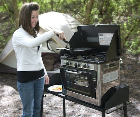 Outdoor Oven w/ 2-Burner Camp Stove