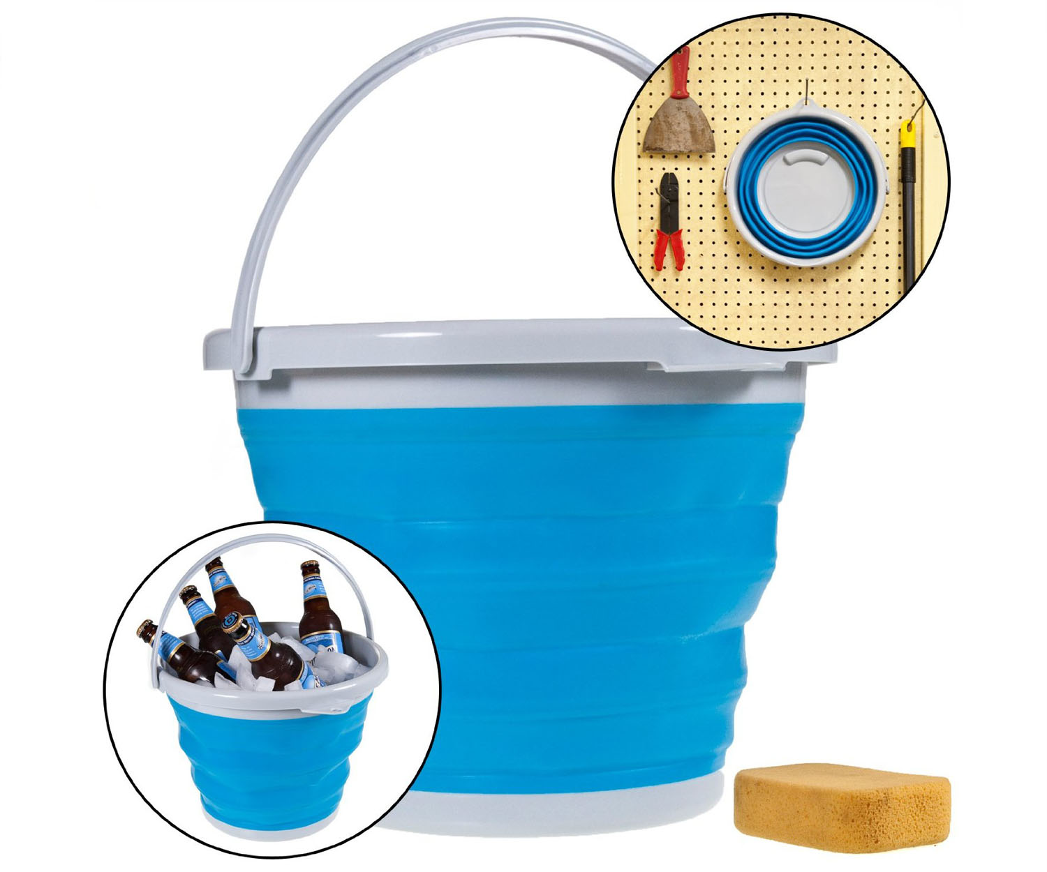 Foldable Silicone Collapsible Bucket 2.6 Gallon